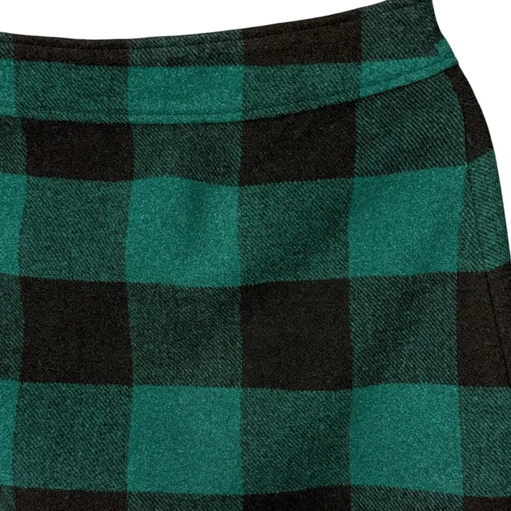 J. Crew Wool Blend Buffalo Plaid Check Size 6 Mini Skirt Academia Preppy 90s NWT